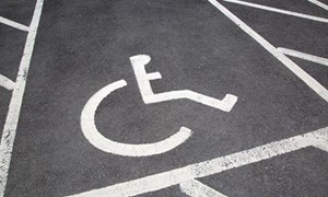 Disabled bay markings on a road