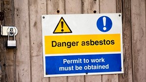 Asbestos warning sign